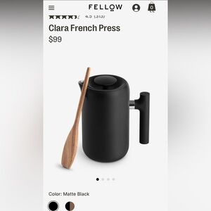 Fellow Clara French Press - Matte Black